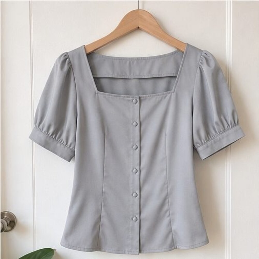 Gray Peplum Top